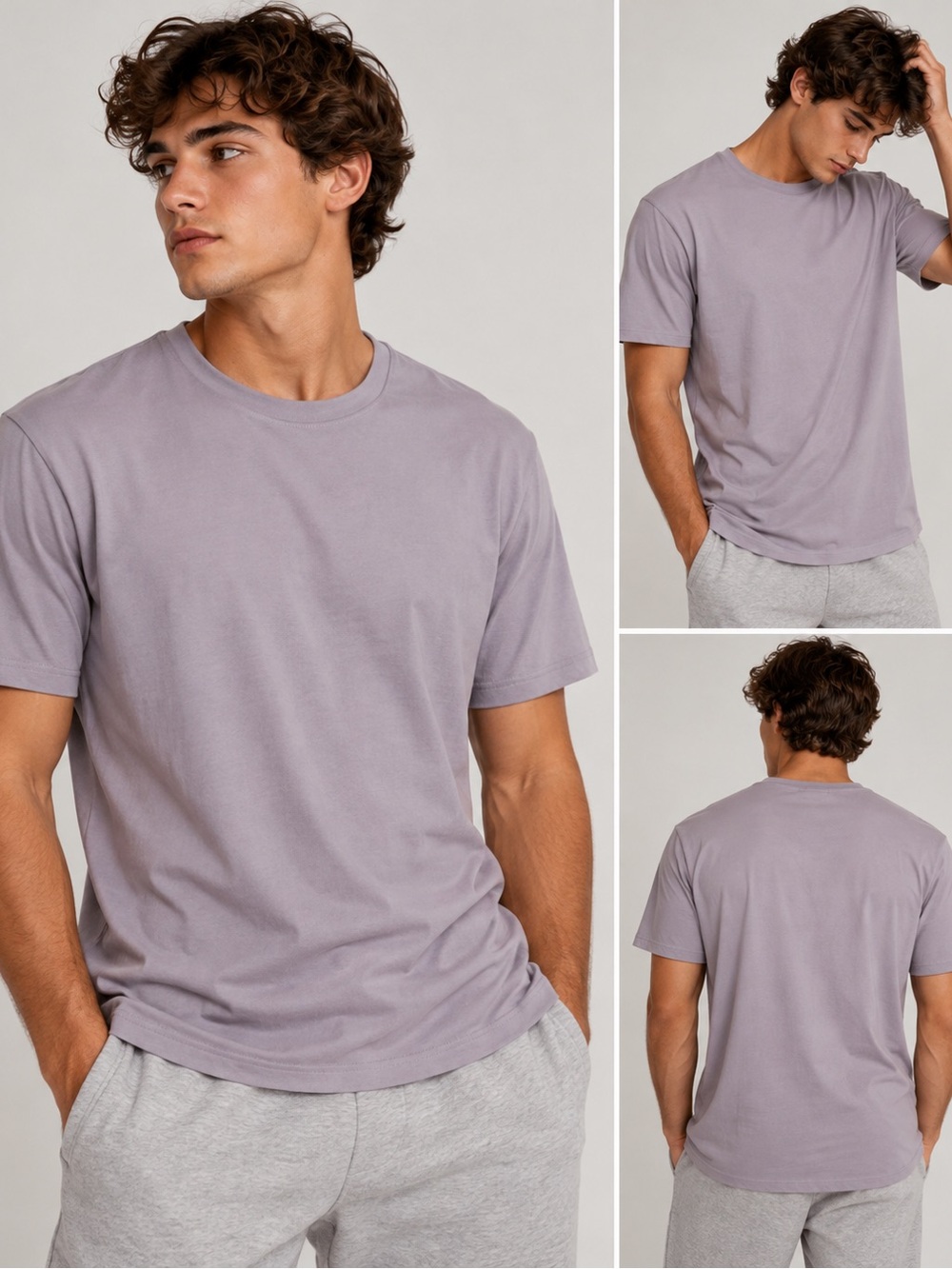 Express Pima Cotton Men’s T-Shirt Bundle XXL Lilac & Oatmeal